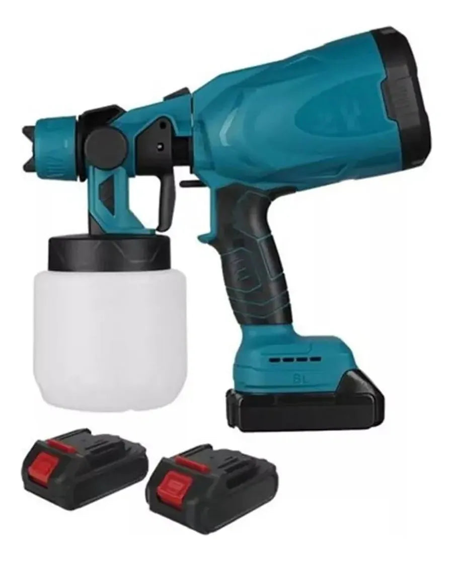 Pistola de Pintura Eléctrica 24V con 2 Baterías | 3 Patrones de Rociado | 800ml Portátil