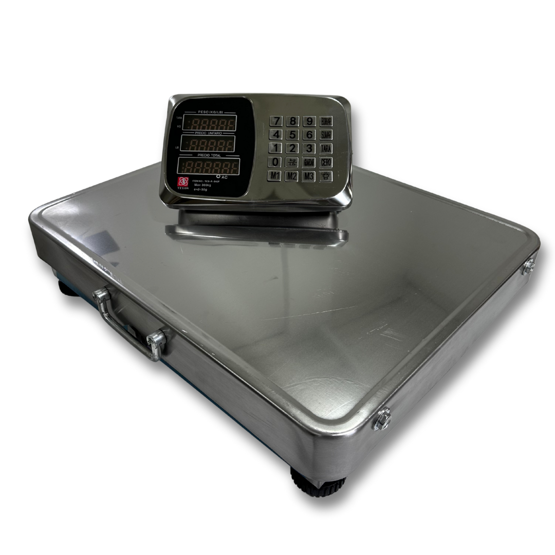 Báscula Inalámbrica Acero 300 kg Balanza Recargable