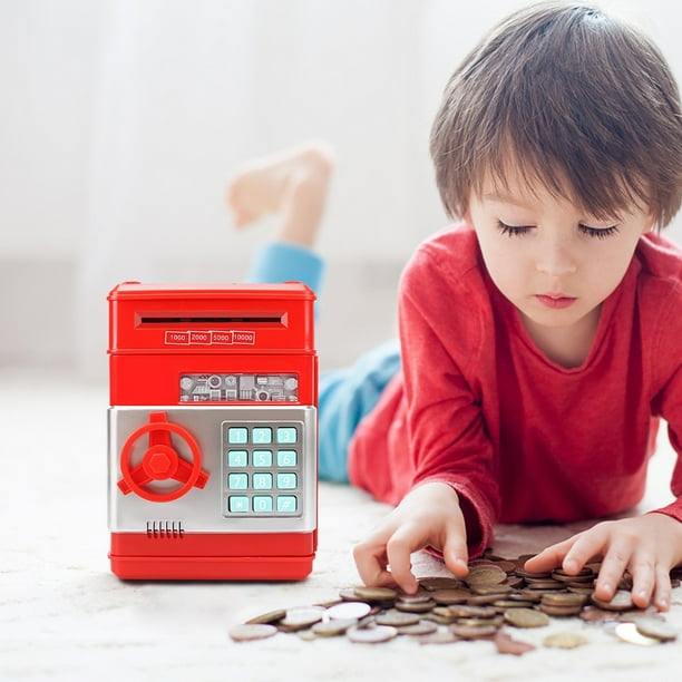 Alcancia Electrica Traga Billetes Caja Fuerte Clave Niños