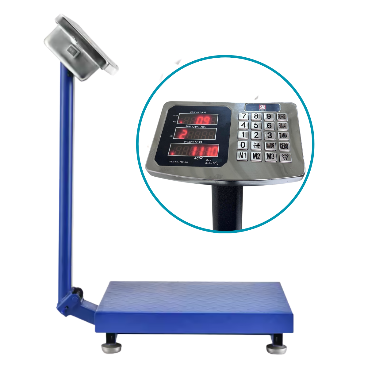 Balanza Bascula Plataforma 200kg Brazo Plegable Y Recargable