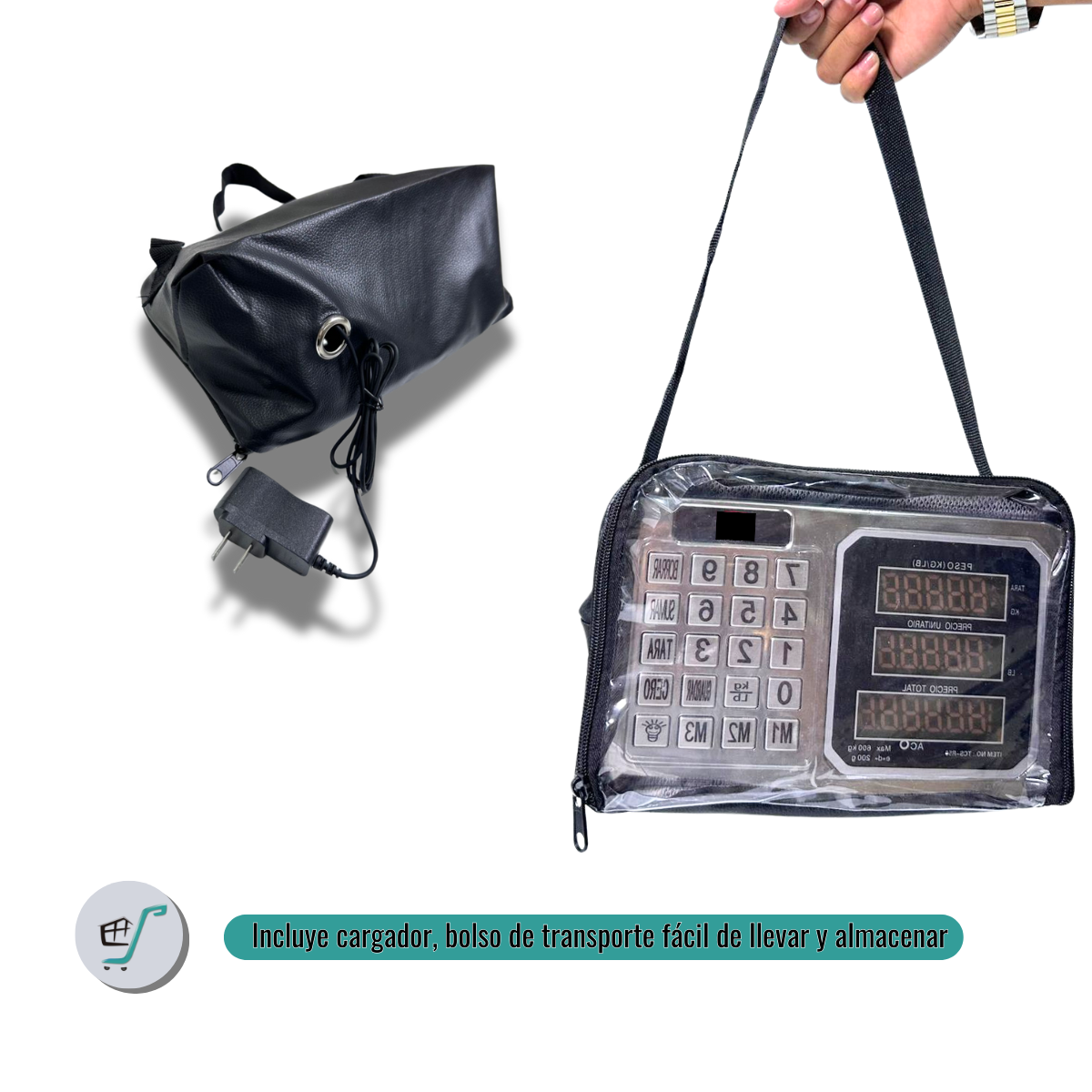 Báscula Inalámbrica Acero 600 kg Balanza Recargable