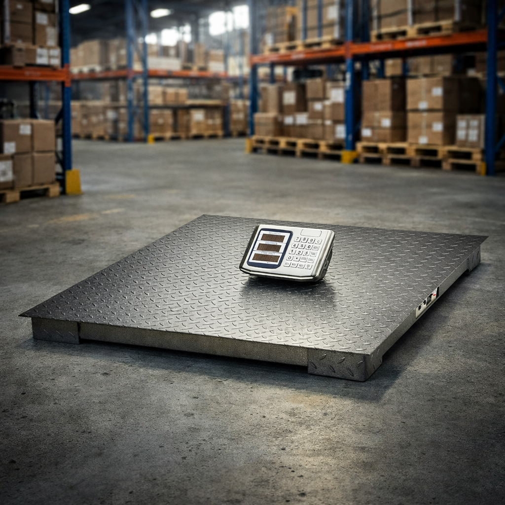 Báscula de Plataforma 2 Toneladas (2000kg) Inalámbrica – Balanza Industrial 100x100 con Indicador Acero