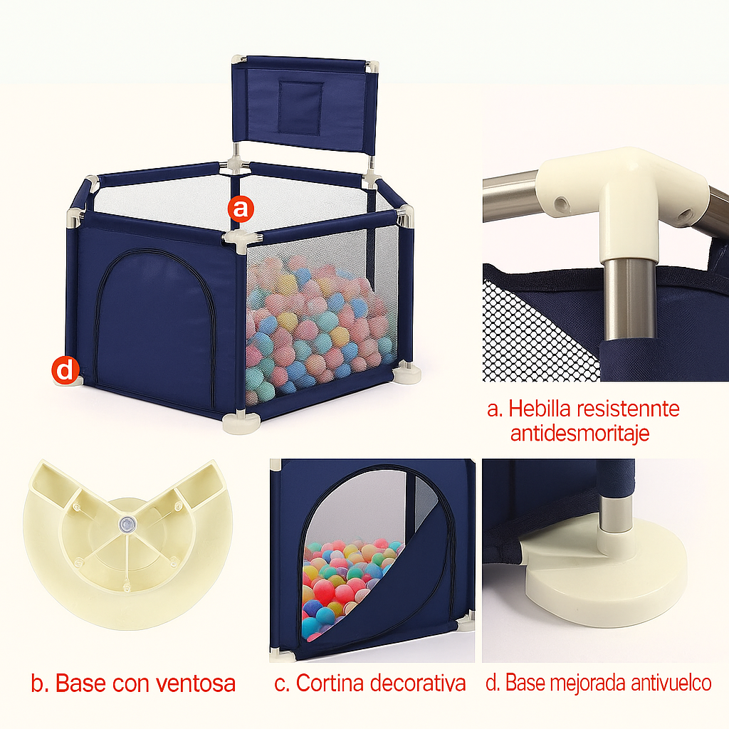Corral Infantil Hexagonal 2 en 1 – Seguro, Modular y Fácil de Arma