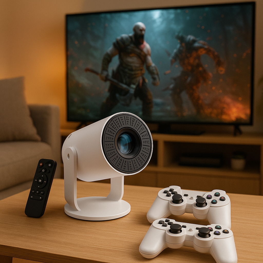 Proyector Smart 4K WiFi Android – Cine, Juegos y Streaming en Pantalla Gigante