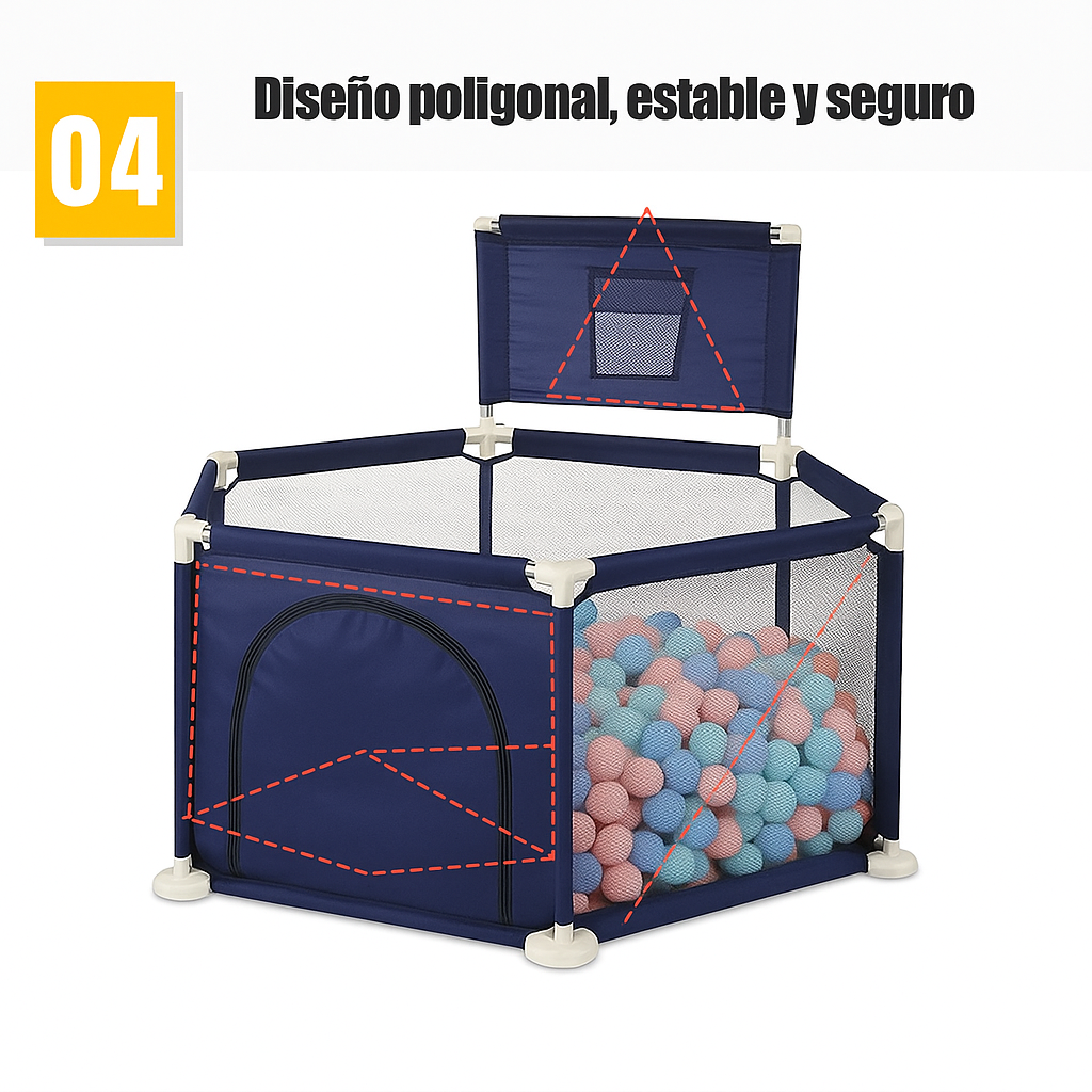 Corral Infantil Hexagonal 2 en 1 – Seguro, Modular y Fácil de Arma
