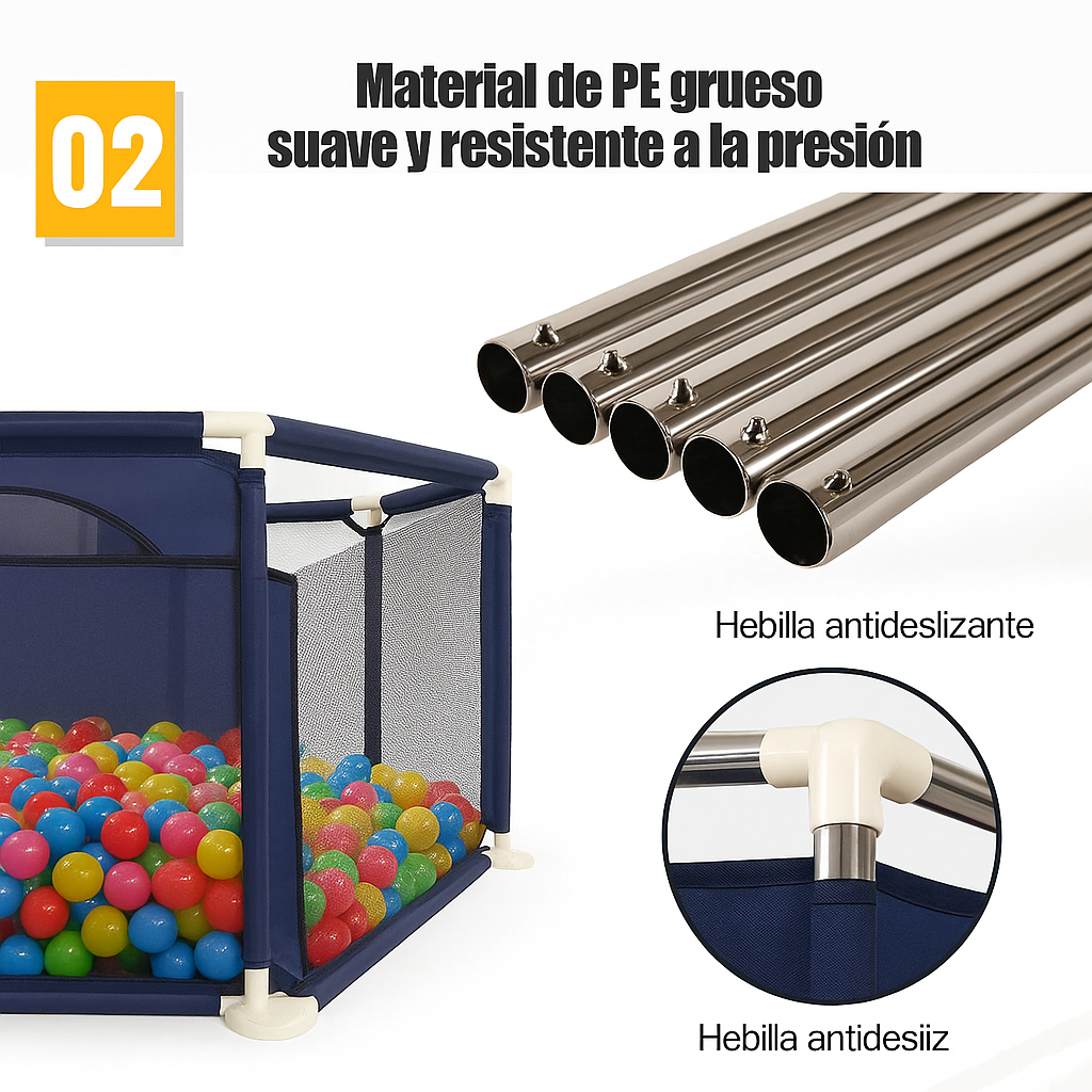 Corral Infantil Hexagonal 2 en 1 – Seguro, Modular y Fácil de Arma