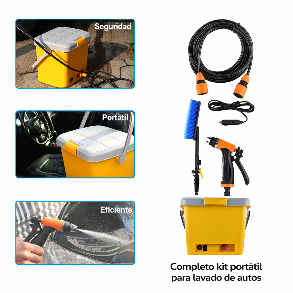 Hidrolavadora Portátil Inalámbrica para Auto – Pistola de Agua a Presión con Batería Recargable