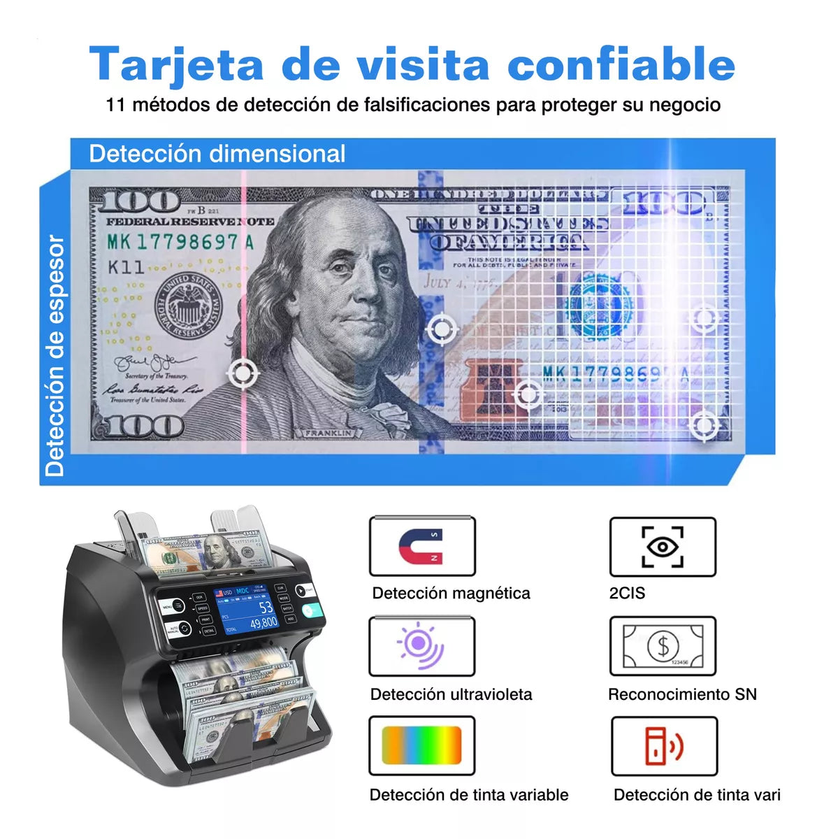 Contadora De Billetes Por Denominacion Multidivisa Profesional