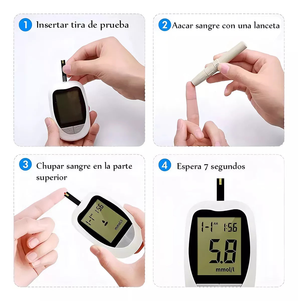 Glucómetro Digital Portátil con 50 Tiras Reactivas