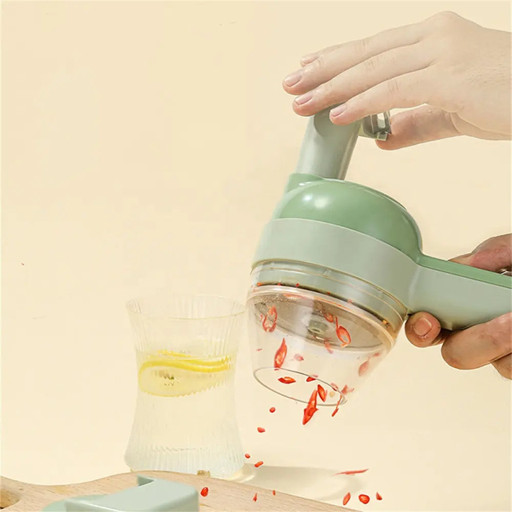 Cortador De Verduras 4 En 1 Picatodo Recargable Triturador