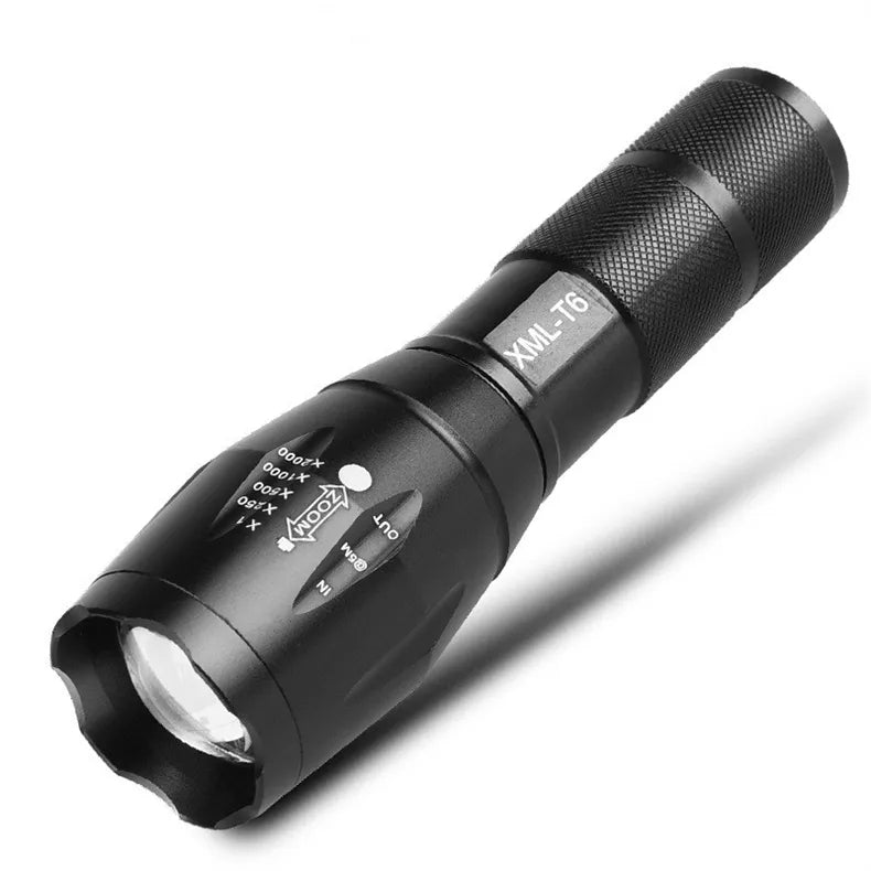 Linterna LED T6 con Zoom pequeño 5 Modos 15000 Lm Aluminio