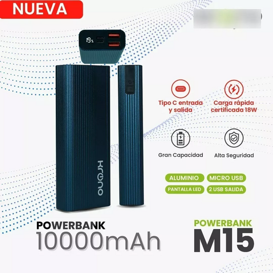 Power Bank M15 Cargador Portatil 10000 mAh