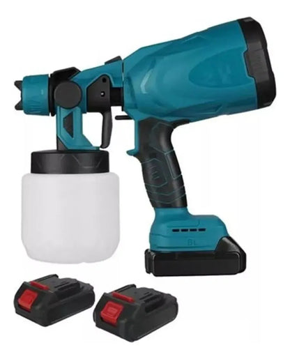 Pistola de Pintura Eléctrica 24V con 2 Baterías | 3 Patrones de Rociado | 800ml Portátil