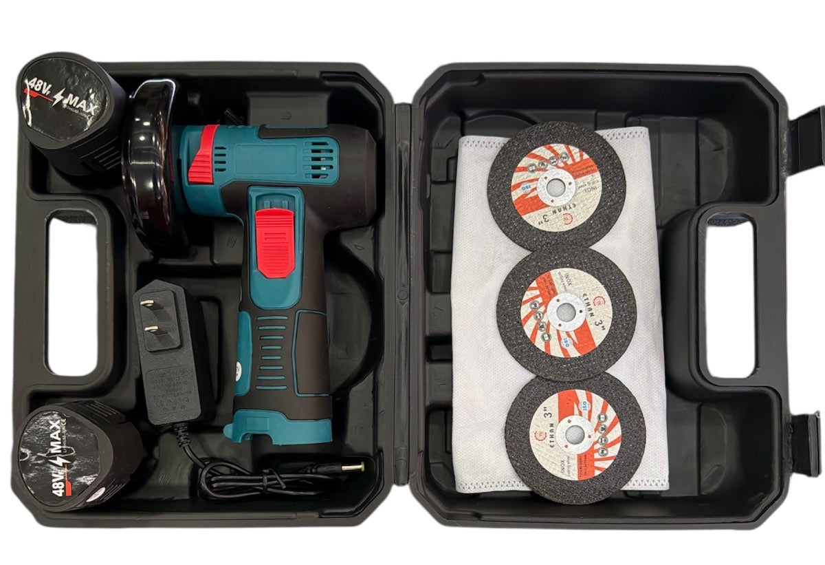 Mini Pulidora Inalámbrica 12V con 2 Baterías | 3 Discos Incluidos + Maletín | Compacta y Portátil