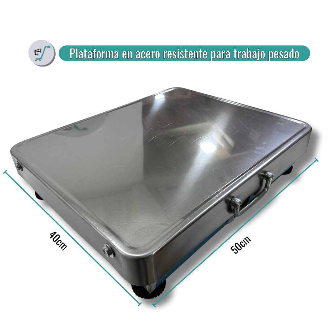 Balanza Bascula Inalambrica 400kg En Acero Recargable