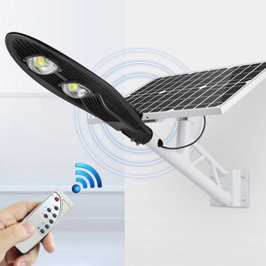 Lampara Led Solar Para Exterior De 80w Panel Sensor De Luz