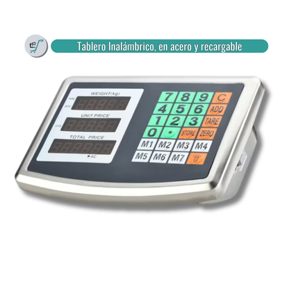 Bascula Electrónica 400kg Balanza Recargable Inalámbrica