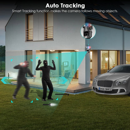 Cámara WiFi Doble Lente con Visión Nocturna y Detección Inteligente