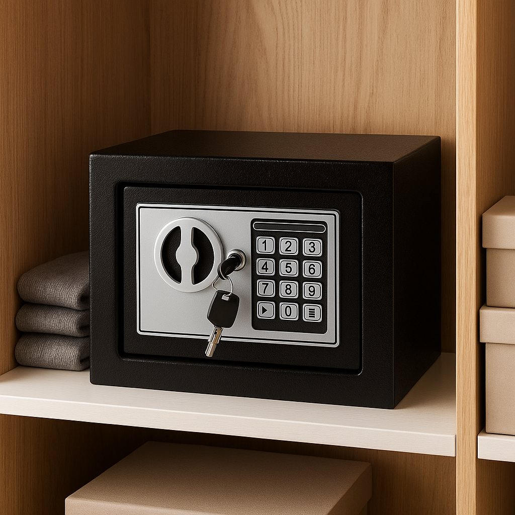 Caja Fuerte Digital Pequeña 17x23cm | Cerradura Electrónica con Código | Seguridad para Casa u Oficina