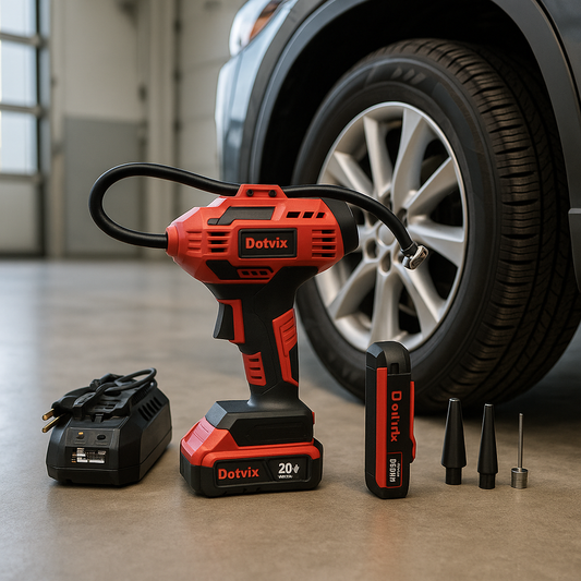 Inflador de Llantas Inalámbrico Profesional 36V | Compresor Digital Portátil con Batería Litio | Para Carro, Moto, Bicicleta