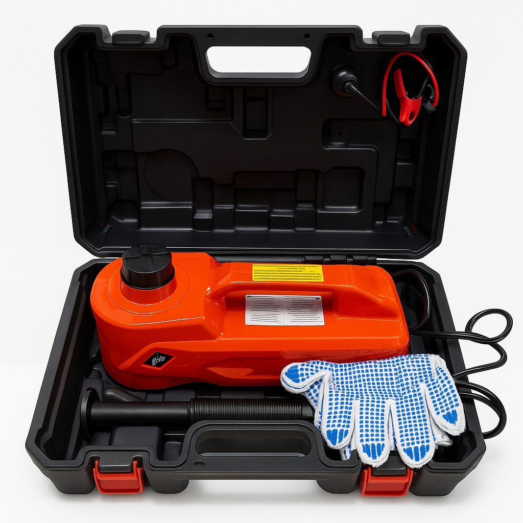 Gato Eléctrico Hidráulico 12V para Carro | Levanta 3 Toneladas | Kit Completo con Maletín