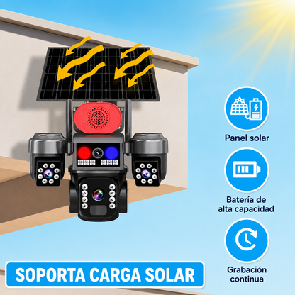 Cámara Solar 4G de 3 Lentes – Cubre 3 Zonas de tu Finca o Bodega sin Cables ni WiFi