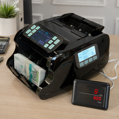 Contadora Liquidadora 788 CIS – Totaliza Billetes Mezclados ($) + Triple Pantalla (+ Forro Gratis)