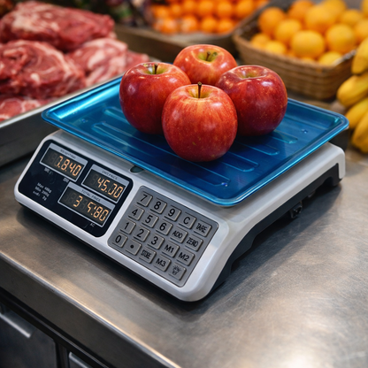 Báscula Digital Comercial 40kg con Teclado Metálico – Balanza Profesional de Alta Resistencia