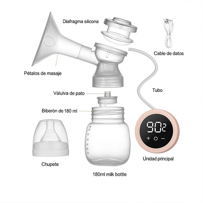 Extractor de Leche Eléctrico Doble con Masaje – Silencioso y BPA Free