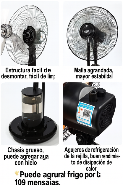 Ventilador 16” Con Aspersión De Agua