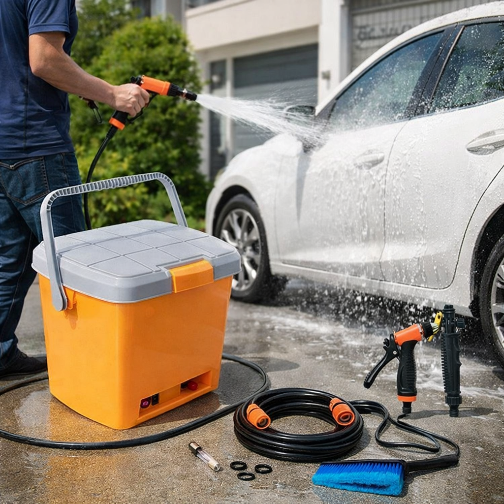 Hidrolavadora Portátil Inalámbrica para Auto – Pistola de Agua a Presión con Batería Recargable