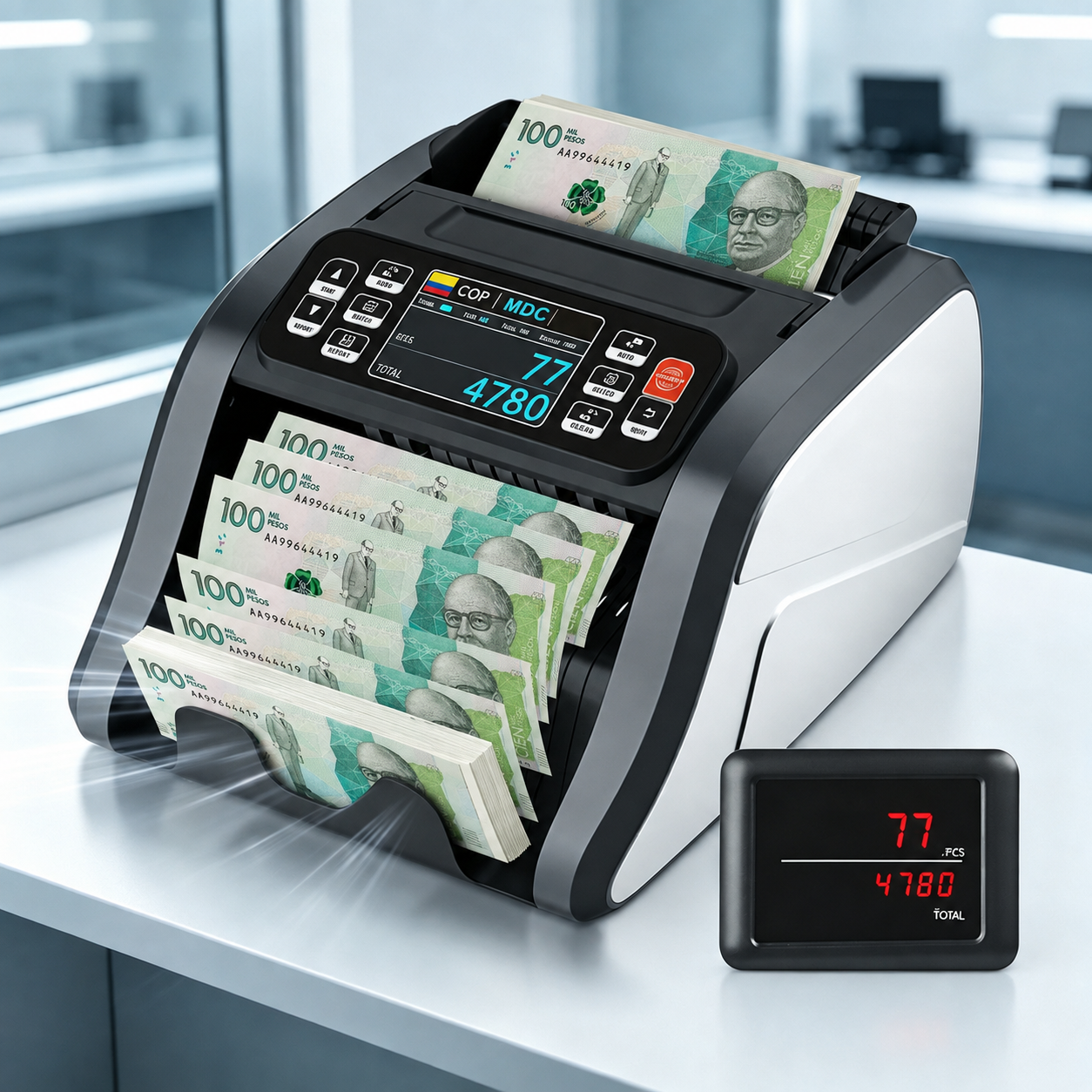 Contadora Liquidadora N60D CIS – Reconoce Billetes Mezclados ($) + 9 Monedas (+ Forro Gratis)