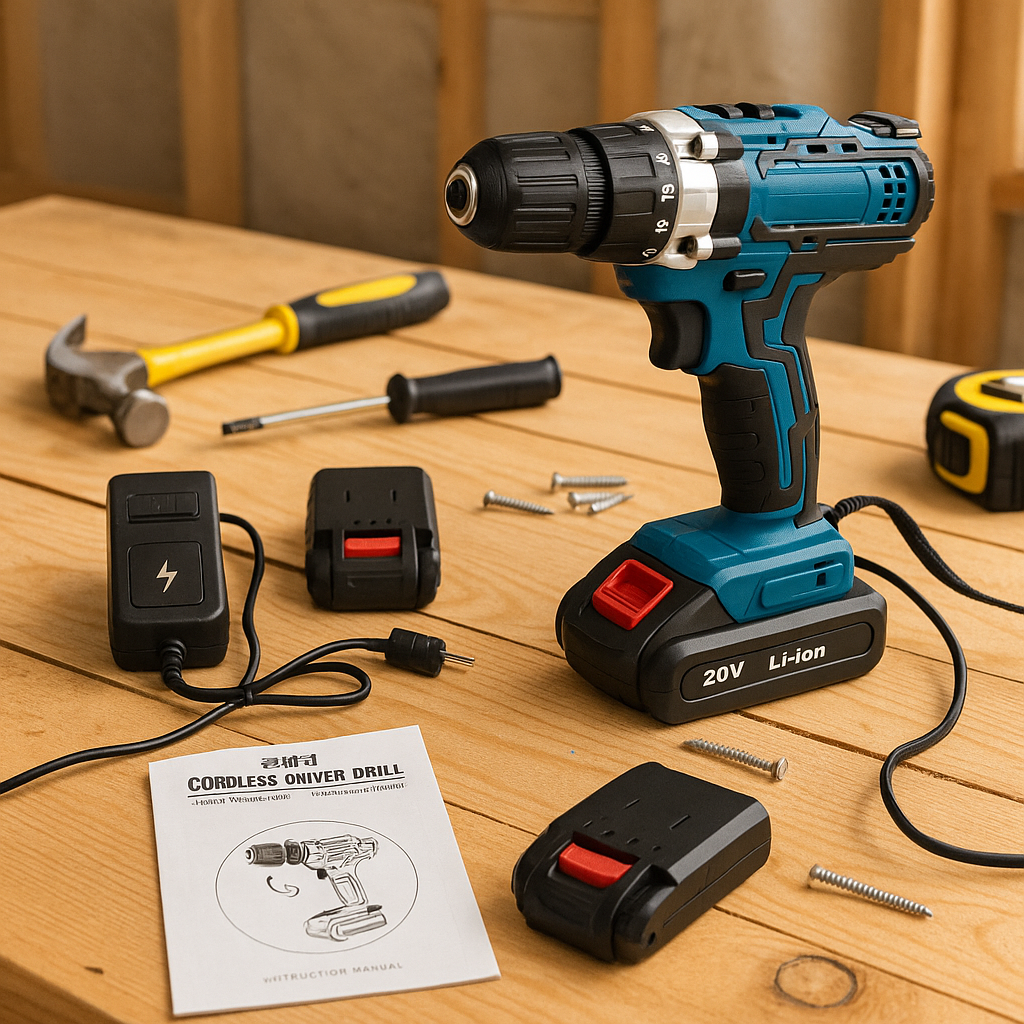 Taladro Inalámbrico Profesional 48V con 2 Baterías | Kit Completo 30+ Accesorios en Maletín | Atornillador Percutor