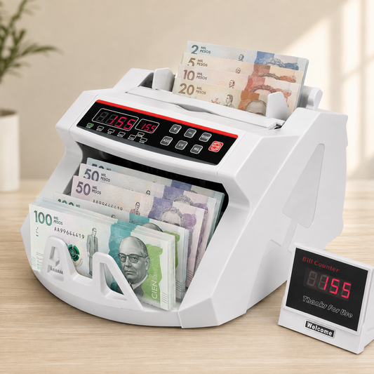 Contadora de Billetes Estándar C-100 + Pantalla Externa – Detección UV/MG/IR