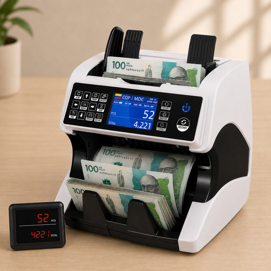 Contadora Liquidadora AL-220 Touch-Panel HD – Billetes Mezclados ($) + Seriales en Pantalla