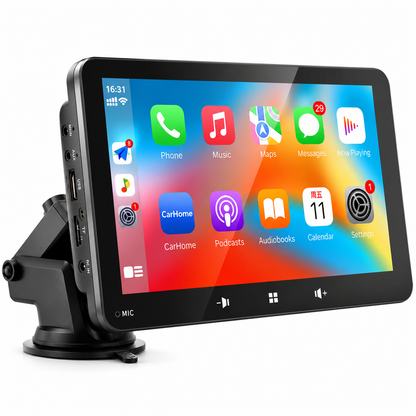 Pantalla Portátil Universal 7'' – CarPlay y Android Auto para Cualquier Vehículo