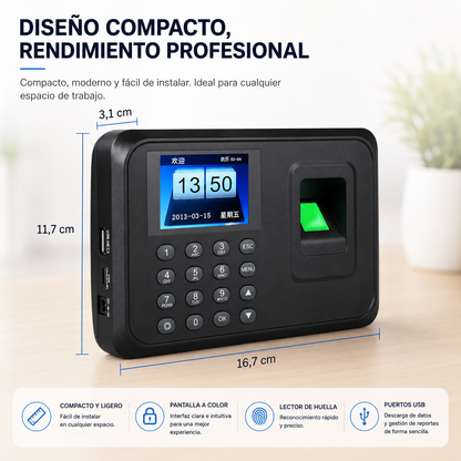 Tablero Biométrico de Huella Digital A7 — Control de Asistencia de Personal