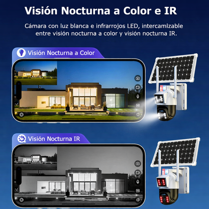 Cámara de Seguridad Solar 2 en 1 WiFi 4G 4K con Panel Solar – V380 Pro T12