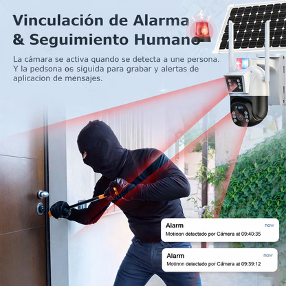 Cámara de Seguridad Solar 2 en 1 WiFi 4G 4K con Panel Solar – V380 Pro T12