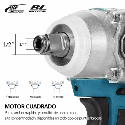 Llave de Impacto Inalámbrica 48V Dotvix – Kit Completo con 2 Baterías y Accesorios (Alto Torque 520Nm)