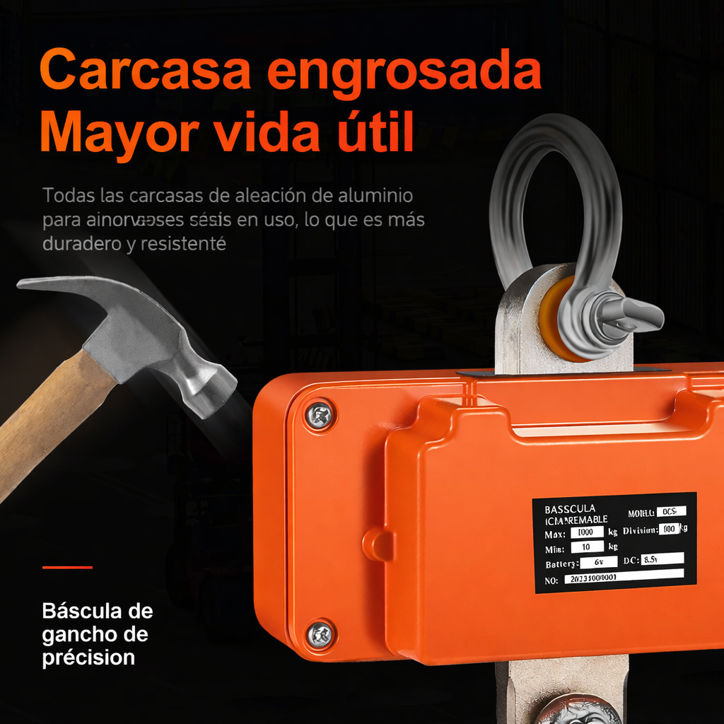 Dinamómetro Digital 1500kg con Control Remoto – Balanza Colgante Industrial de Alta Resistencia
