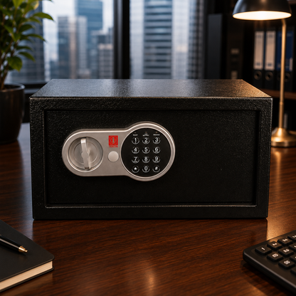 Caja Fuerte Electrónica Reforzada para Negocio y Hogar – 42 cm Ancho con Llave Auxiliar
