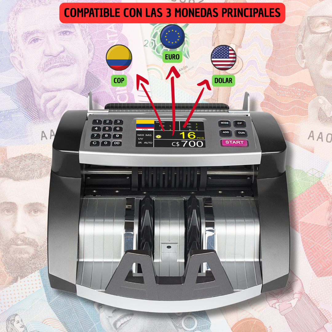 Máquina Contadora de Billetes Profesional RH220 - Detección UV/MG/IR - 1000 Billetes/Min