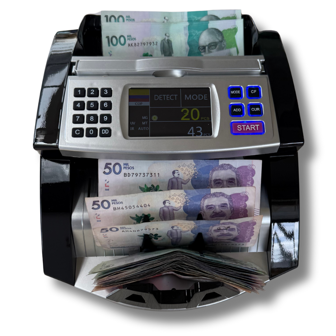 Máquina Contadora de Billetes Profesional RH220 - Detección UV/MG/IR - 1000 Billetes/Min