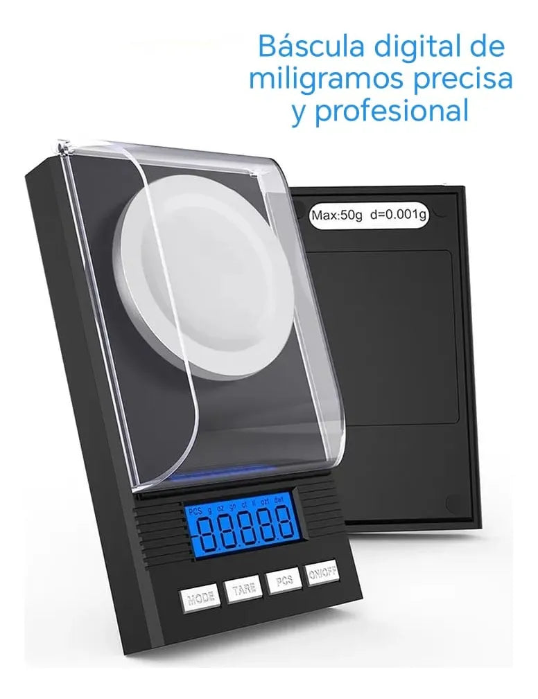 Gramera Profesional para Oro, Joyería y Laboratorio - Balanza Digital de Precisión 0.001g (50g)