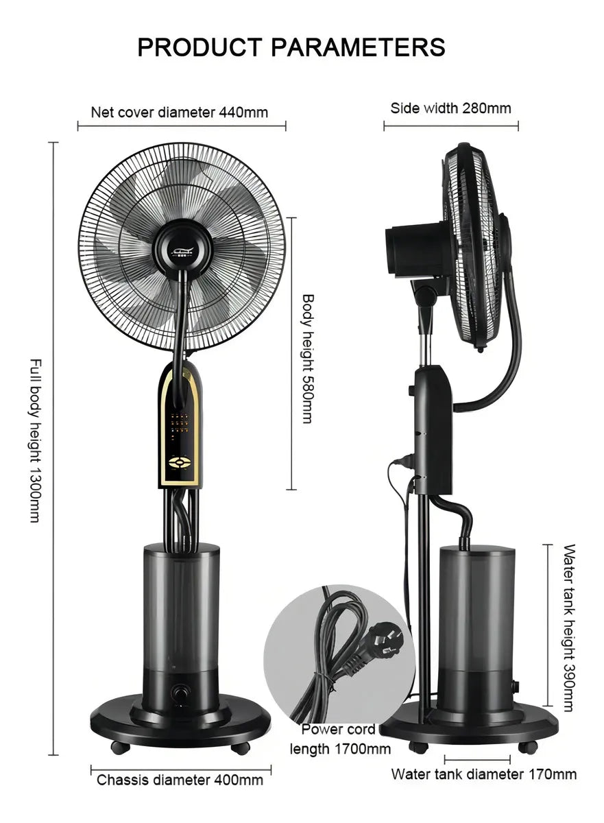 Ventilador 16” Con Aspersión De Agua