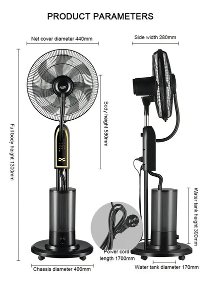 Ventilador 16” Con Aspersión De Agua