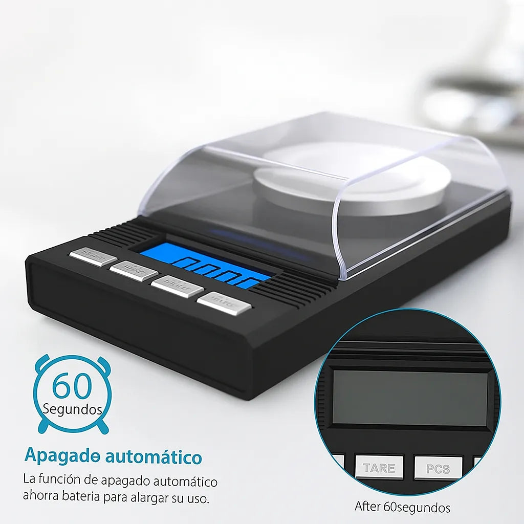 Gramera Profesional para Oro, Joyería y Laboratorio - Balanza Digital de Precisión 0.001g (50g)