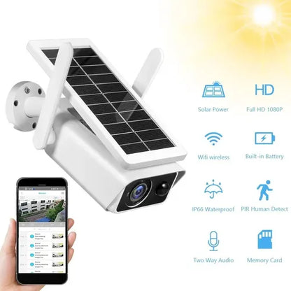 Cámara WiFi Solar Resistente al Agua – Seguridad Autónoma para tu Negocio o Finca