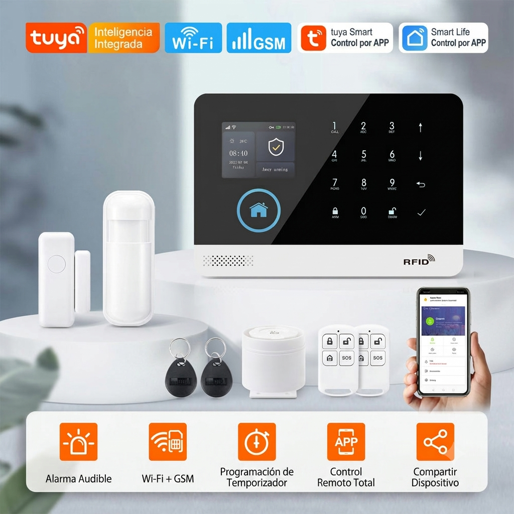 Sistema de Alarma Inalámbrica 353-S — WiFi, GSM 4G y Control por App Tuya